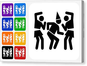 363x279 Birthday Party Icon Square Button Set