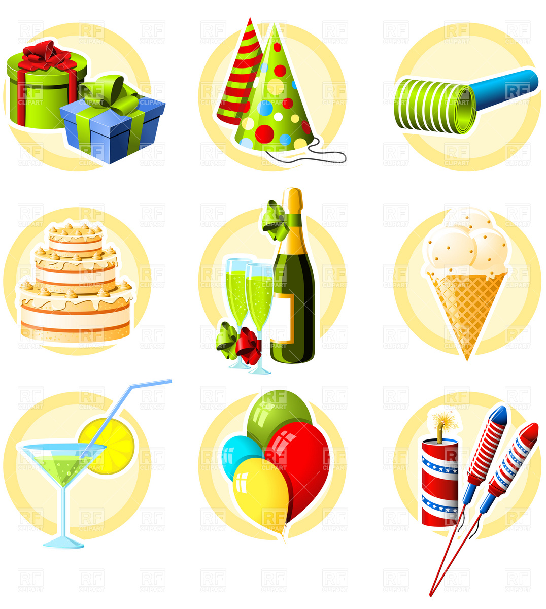 1076x1200 Birthday And Celebration Icons Vector Image Of Food And Beverages