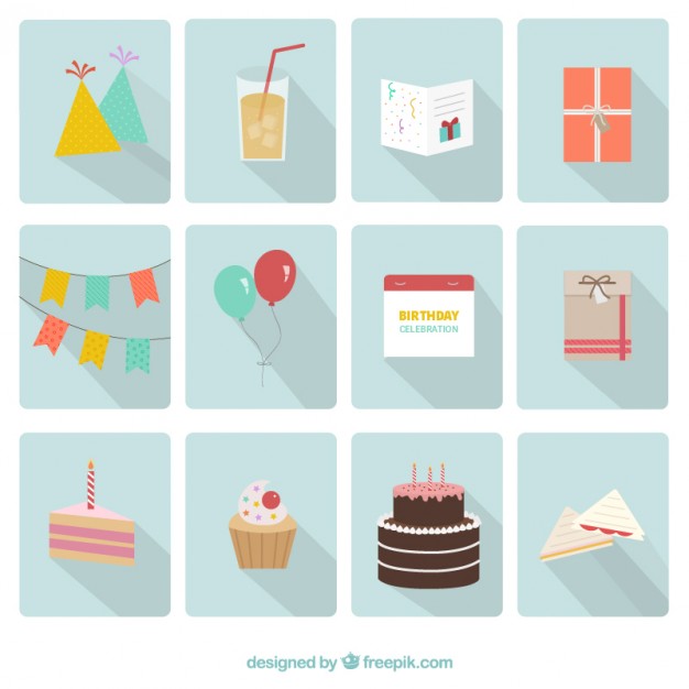 626x626 Happy Birthday Party Icons Vector Free Download