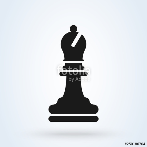 500x500 Chess Bishop Icon In Flat Style Vector Stock Image And Royalty