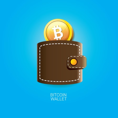450x450 Vector Bitcoin Wallet Icon With Coins Royalty Free Vector Graphics
