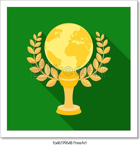561x581 Free Art Print Of Golden Planet With A Wreath The Trophy