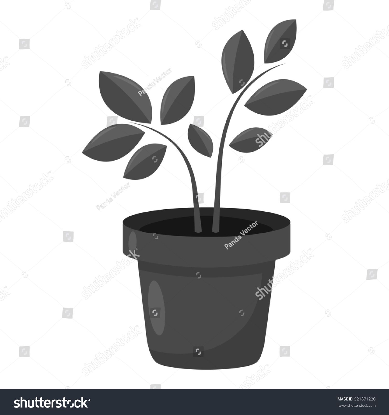 1500x1600 Plant Icon Of Bitmap Illustration For Web And Mobile