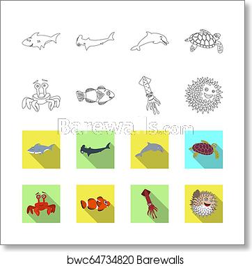 362x382 Bitmap Design Of Sea And Animal Logo Set Of Sea And Marine Bitmap