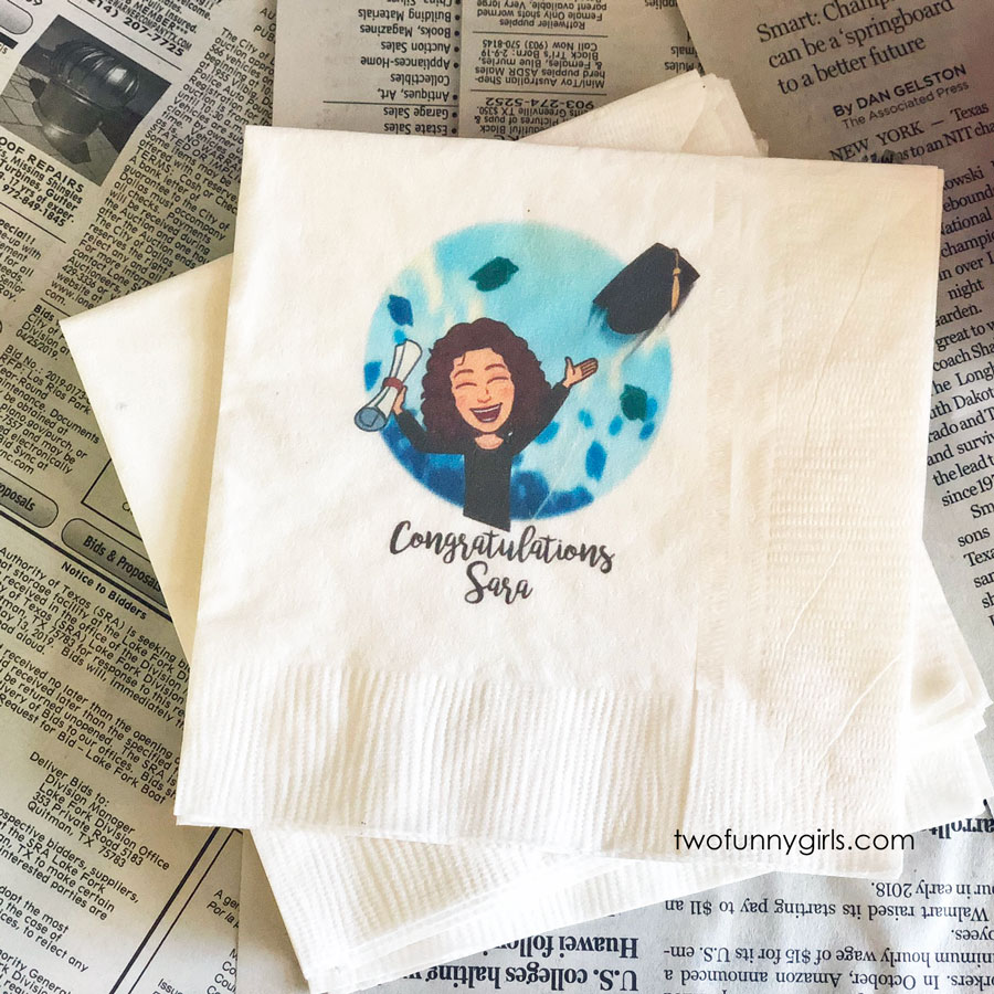 900x900 Graduation Napkins With Graduate Bitmoji