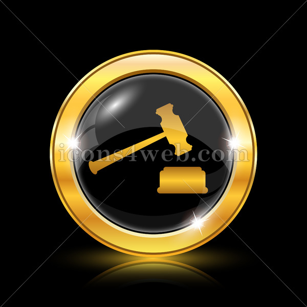 600x600 Judge Hammer Golden Icon