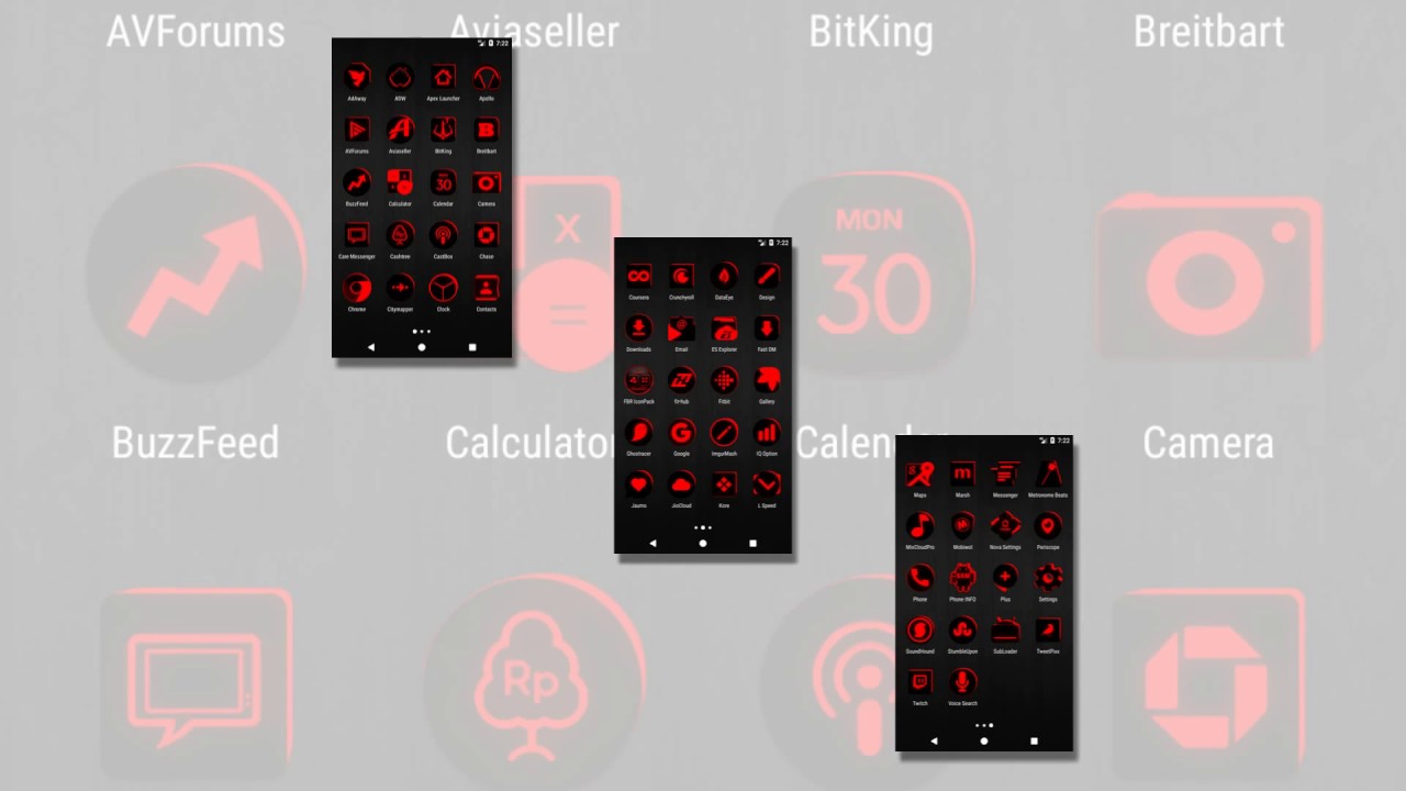 1280x720 Flat Black And Red Icon Pack Free For Mobile And Tablet Devices
