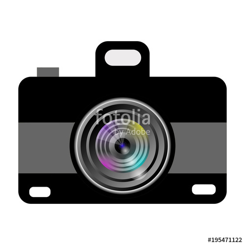 500x500 Camera Icon Design Colorful Lens Black And Grey Design Isolated