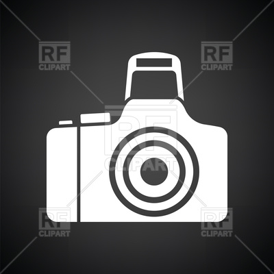 400x400 Photo Camera Icon On Black Background Vector Image Of Technology