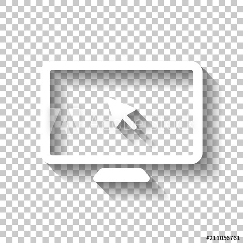 500x500 Desktop Computer And Mouse Arrow Simple Digital Icon White