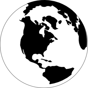 Black And White Globe Icon