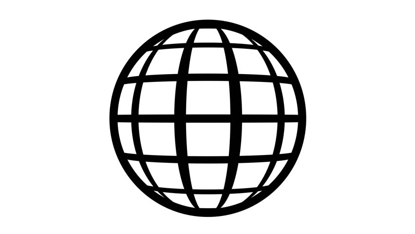 852x480 Globe Icon Earth Rotating Stock Footage Video