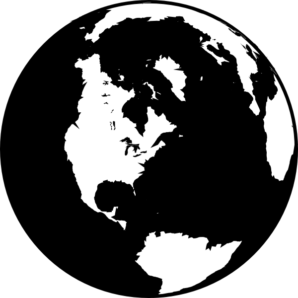 600x600 Black And White Globe Icon Vector Images
