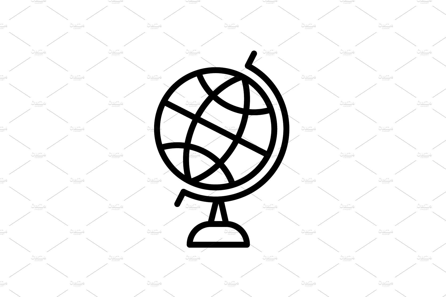 1896x1263 Web Line Icon Globe Black On White