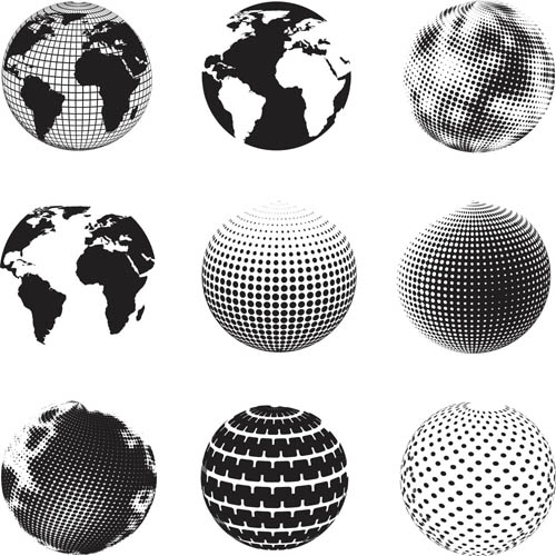 500x500 Black And White Globe Icons Vectors Free Download