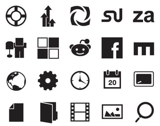 550x434 Free Beautiful Black White Icon Sets