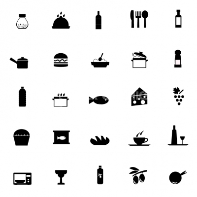 400x400 Vector Black Kitchen And Food Icon