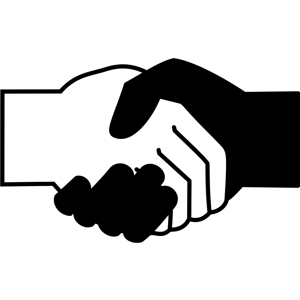 1000x1000 Black And White Handshake Png Free Black And White Handshake