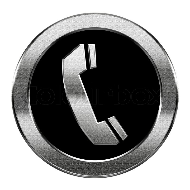 800x800 Phone Icon Silver, Isolated On White Stock Image Colourbox