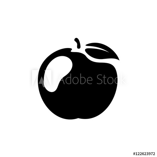 500x500 Apple Illustration Black Apple Fruit Silhouette Symbol Apple Icon