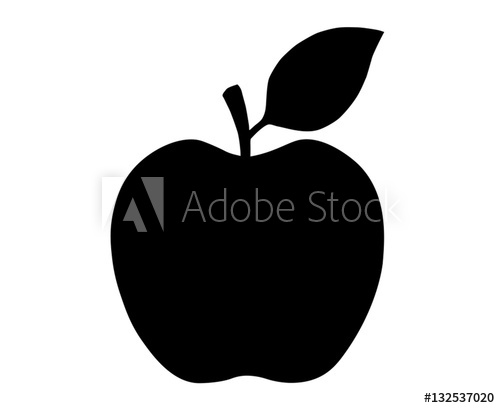 500x408 Apple Symbol Black Silhouette Isolated On White Vector Outline