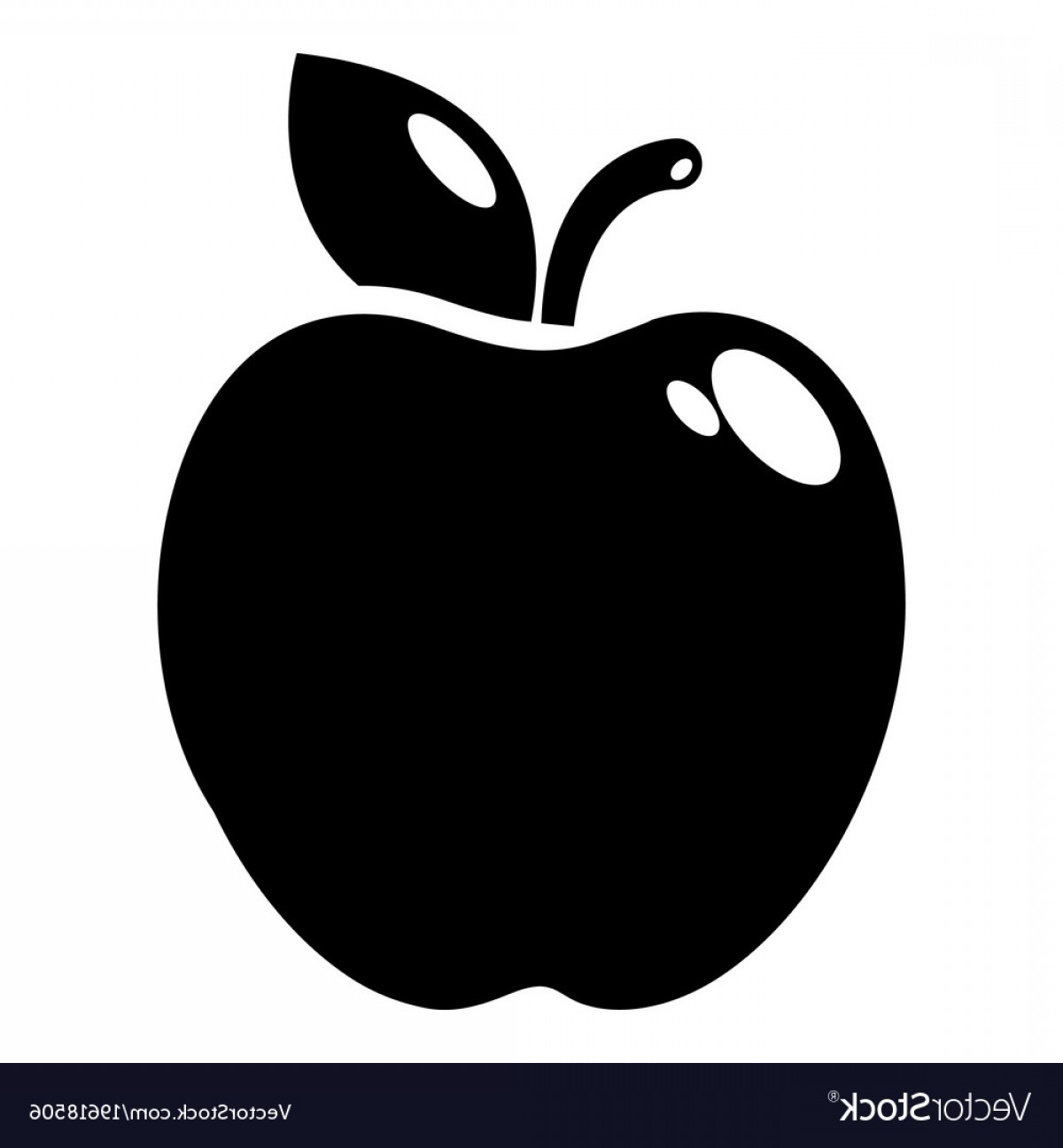 1200x1296 Apple Icon Simple Black Style Vector Cqrecords