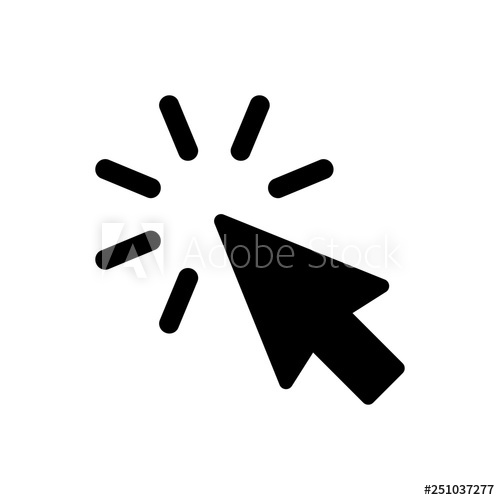 500x500 Click Icon Vector Cursor Icon Computer Mouse Click Cursor Black