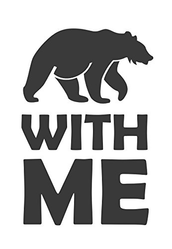 346x500 Black Bear With Me Icon Typography Print