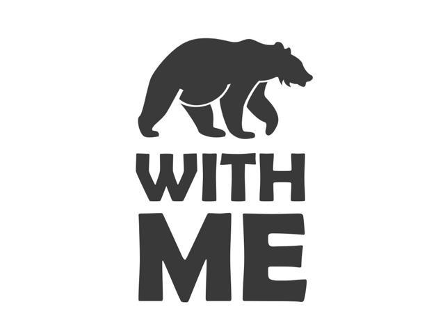 640x480 Black Bear With Me Icon Typography Print