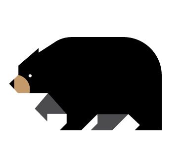 370x318 Blackbear In Animal Illustrate Bear Graphic, Illustration