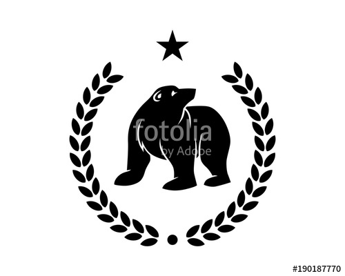500x400 Black Bear Emblem Fauna Animal Wildlife Image Vector Icon
