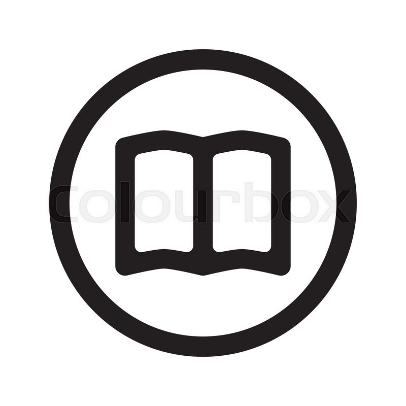 800x800 Flat Black Book Web Icon In Circle On Stock Vector Colourbox