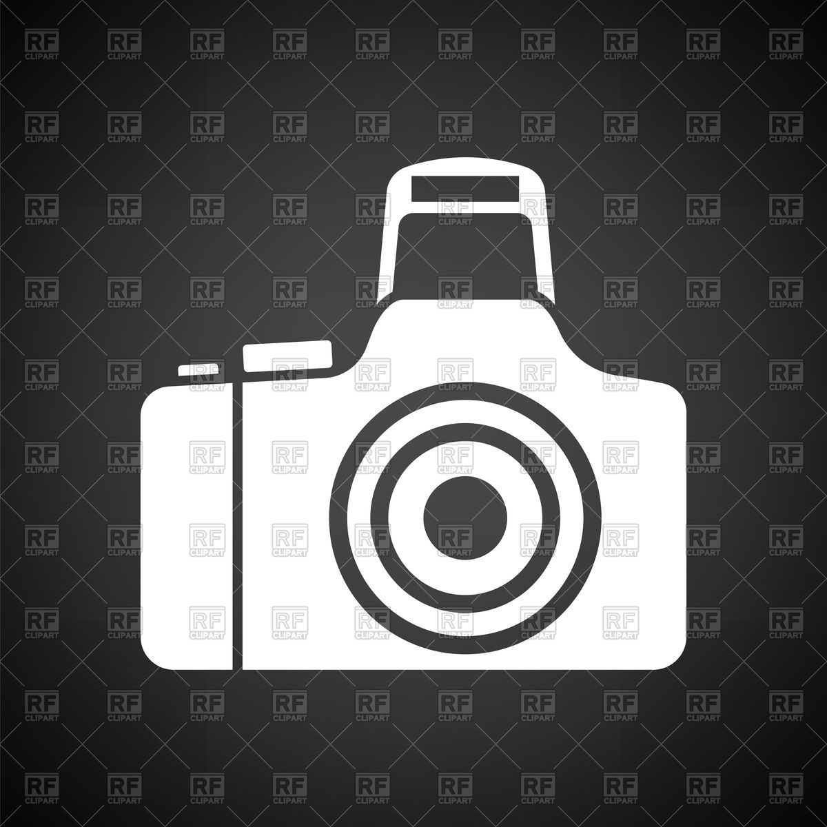 1200x1200 Photo Camera Icon On Black Background Vector Image Of Technology