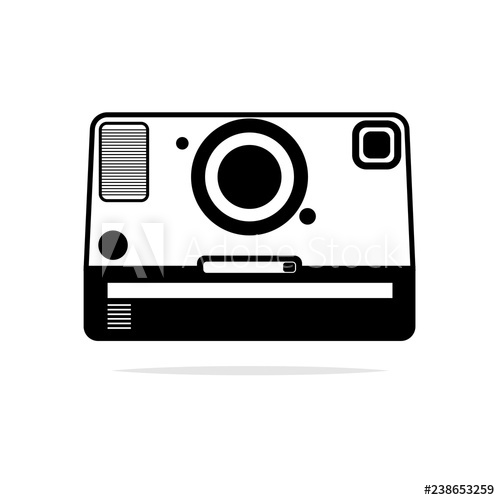 500x500 Polaroid Camera Icon For Freshness Of Black And White Design