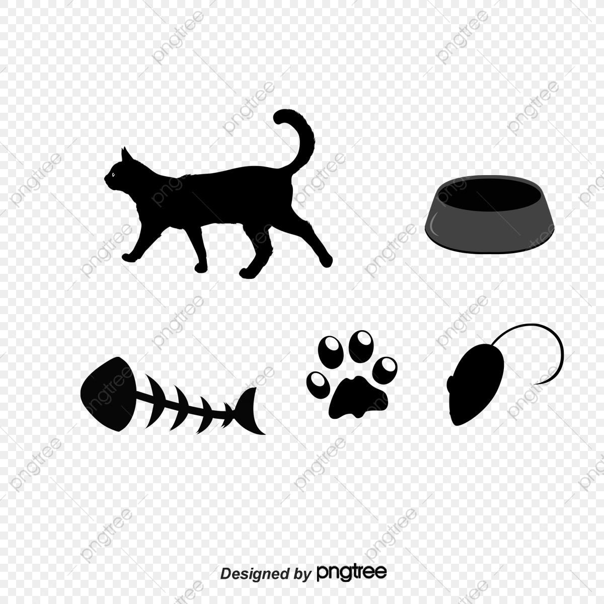 1200x1200 Black Cat Icon Element Vector Material, Black Vector, Cat Vector