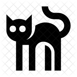 256x256 Black Cat Icon Of Glyph Style