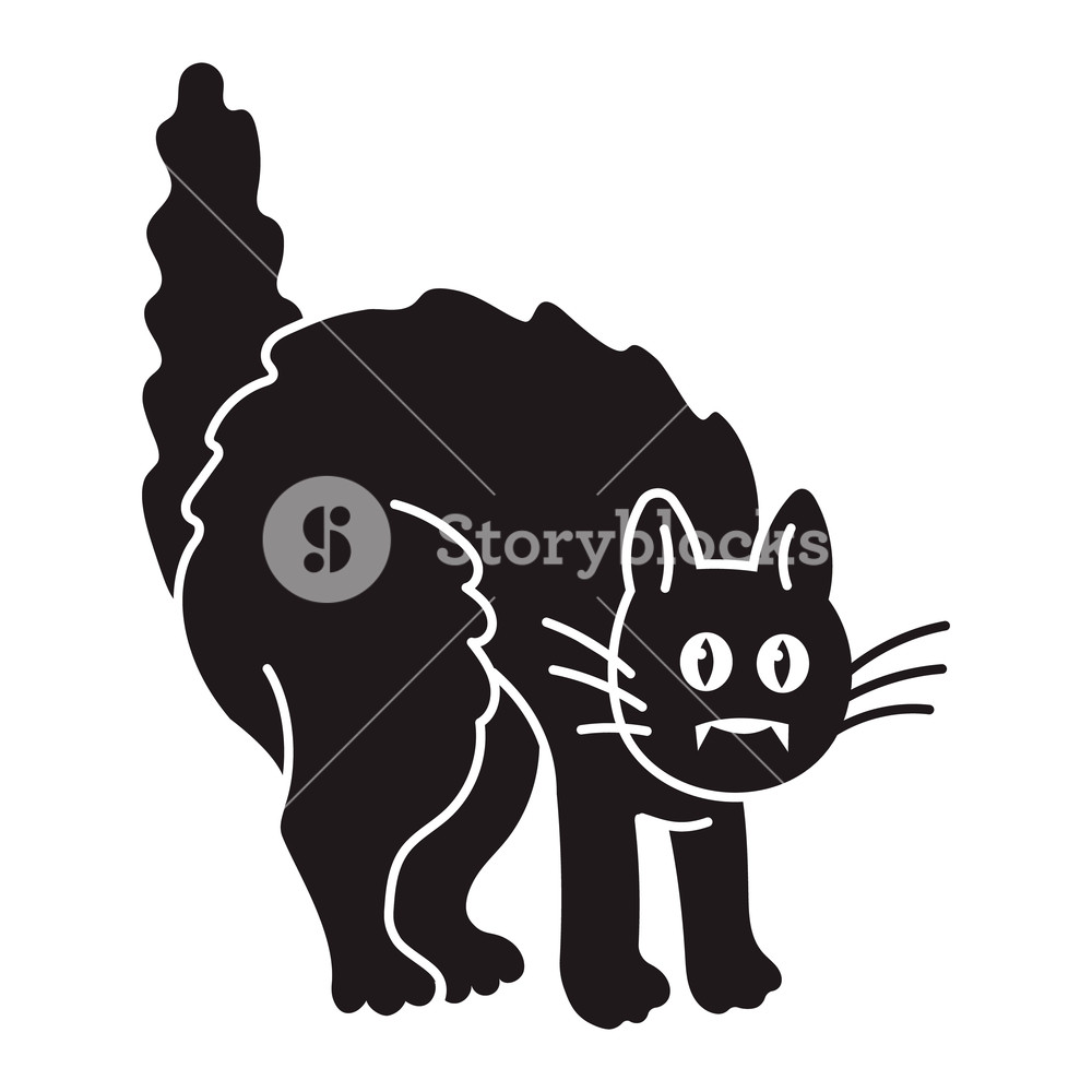 1000x1000 Scary Black Cat Icon Simple Illustration Of Scary Black Cat