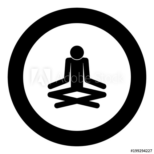 500x500 Man Yoga Stick Icon Black Color In Circle