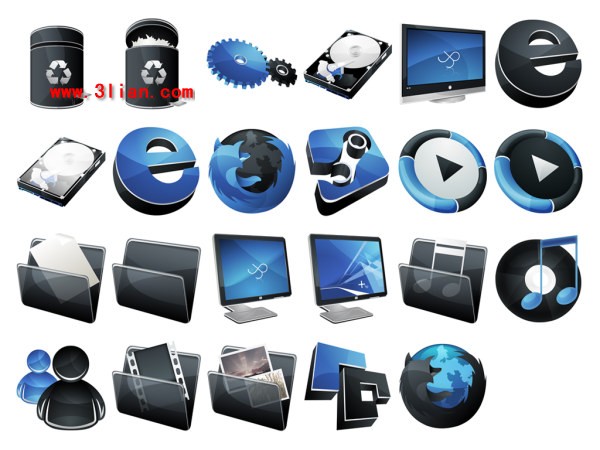 600x450 Hp Black Blue Style Computer Desktop Icons Icons Free Icon Free
