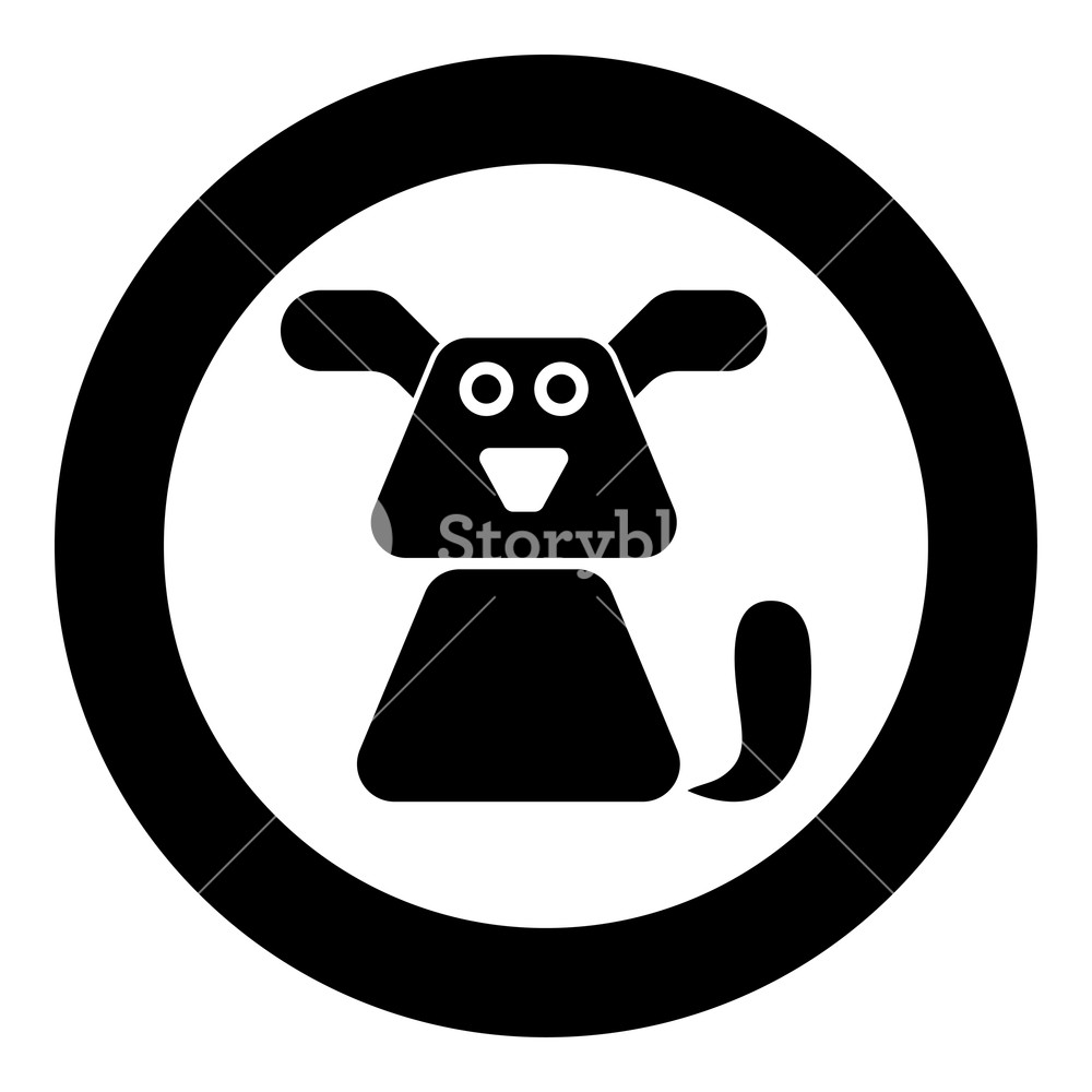 1000x1000 Dog Icon Black Color Vector Illustration Simple Image Flat Style