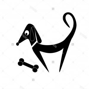 300x300 Photostock Vector Dog Bone Vector Icon Black Illustration On White