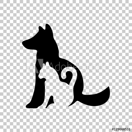 500x500 Cat And Dog Icon Black Icon On Transparent Background