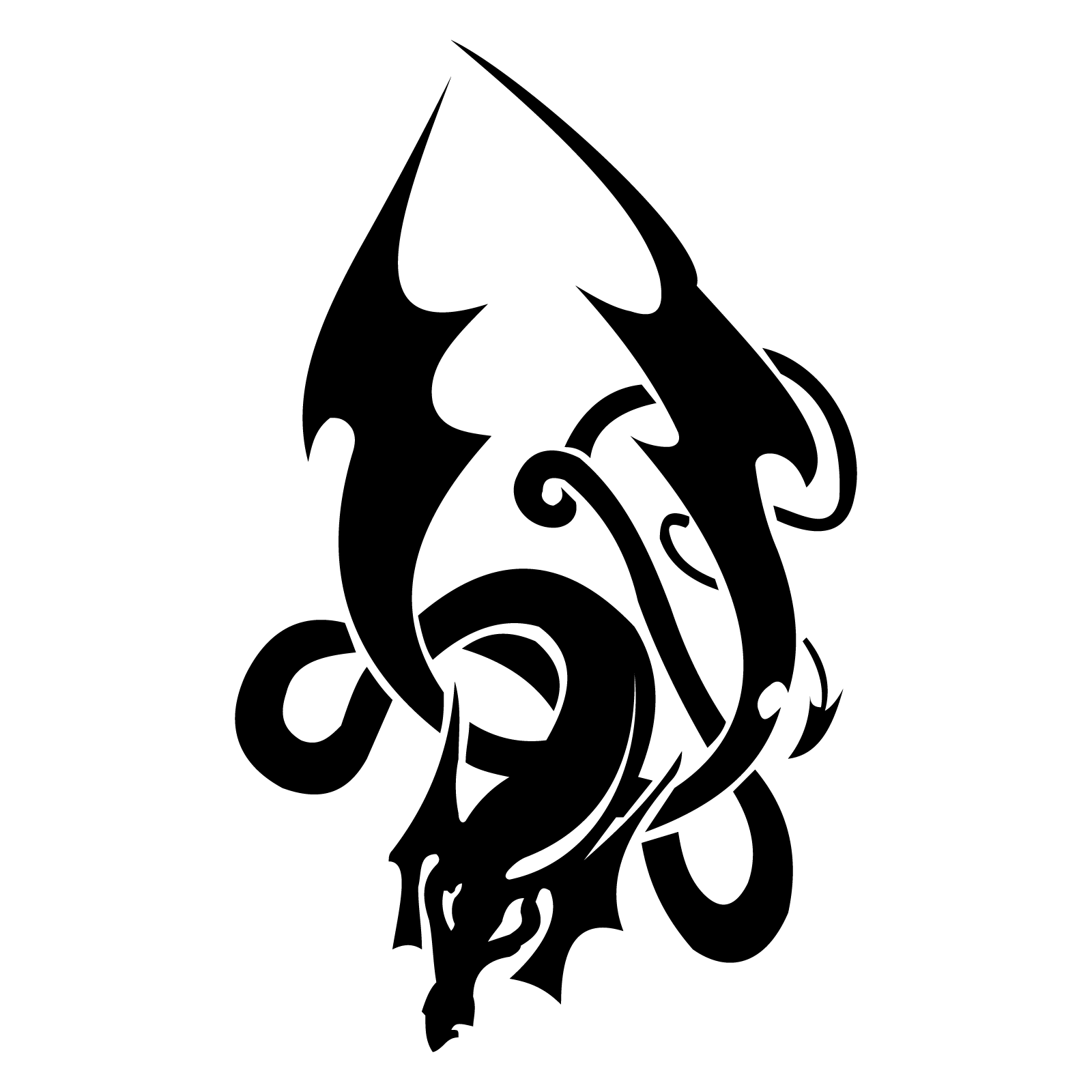 1600x1600 Black Dragon Tattoos Png