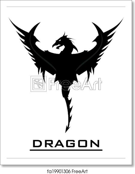 450x580 Free Art Print Of Great Black Dragon Symbolizing The Power