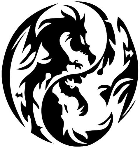 480x505 Ying Yang Dragons Dragons!!! Dragon Tattoo Designs, Black