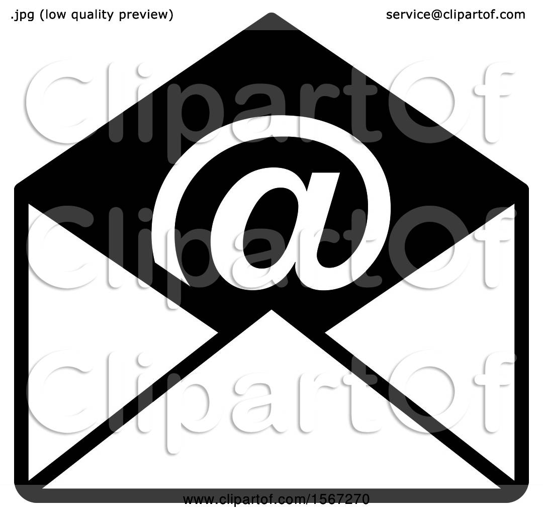 1080x1024 Clipart Of A Black And White Email Icon