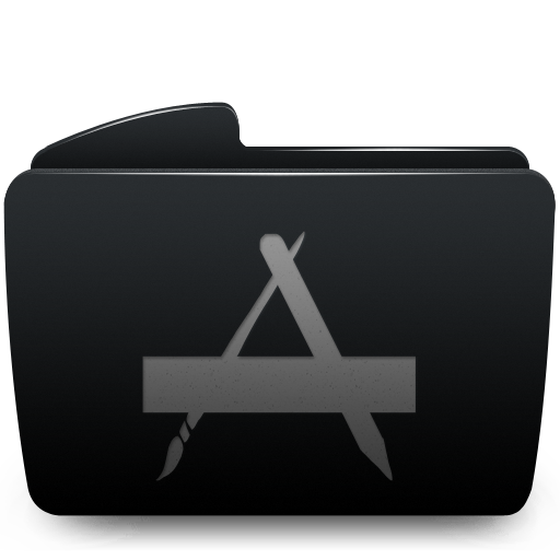 512x512 Applications, Black, Folder Icon