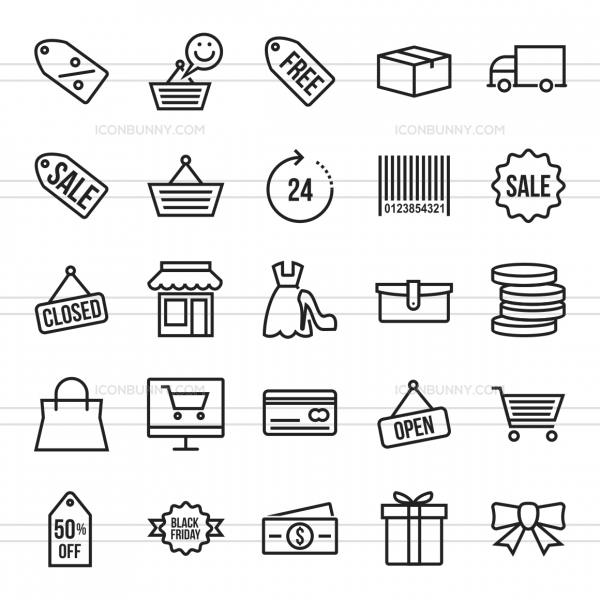 600x600 Black Friday Line Icons