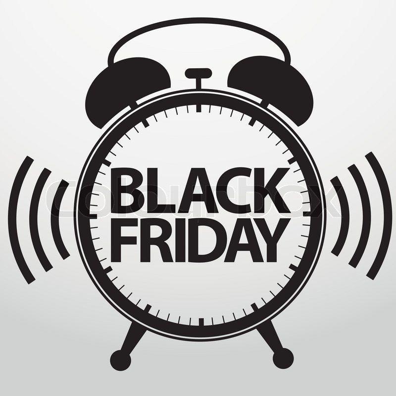 800x800 Black Friday Alarm Clock Icon, Vector Stock Vector Colourbox