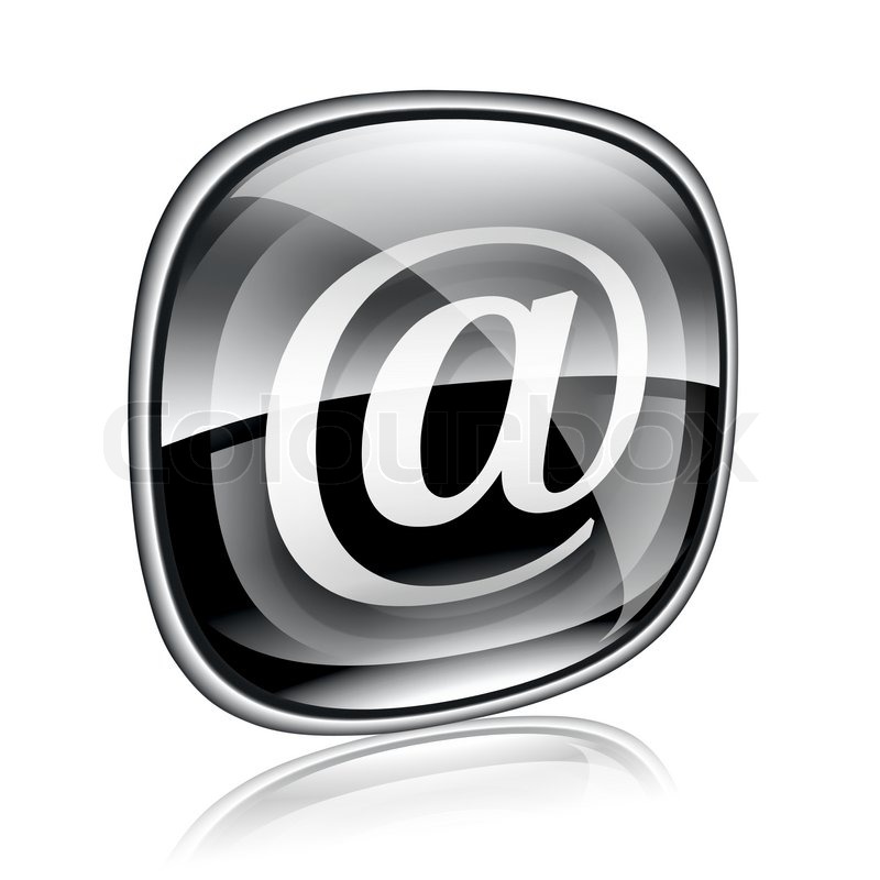 800x800 Email Icon Black Glass, Isolated On Stock Image Colourbox
